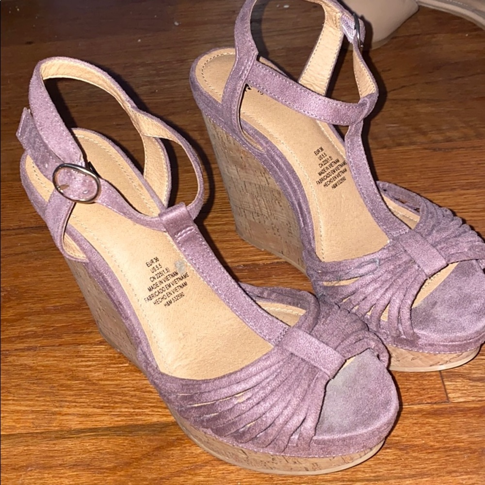 H&M Lavender Suede Wedges